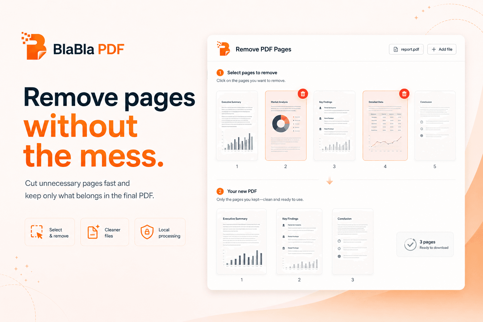 BlaBla PDF removing unwanted pages from a PDF