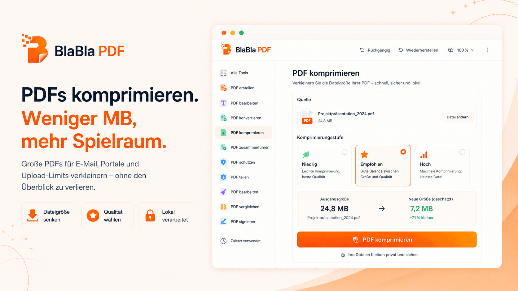 PDF-Dateigroesse wird in BlaBla PDF reduziert