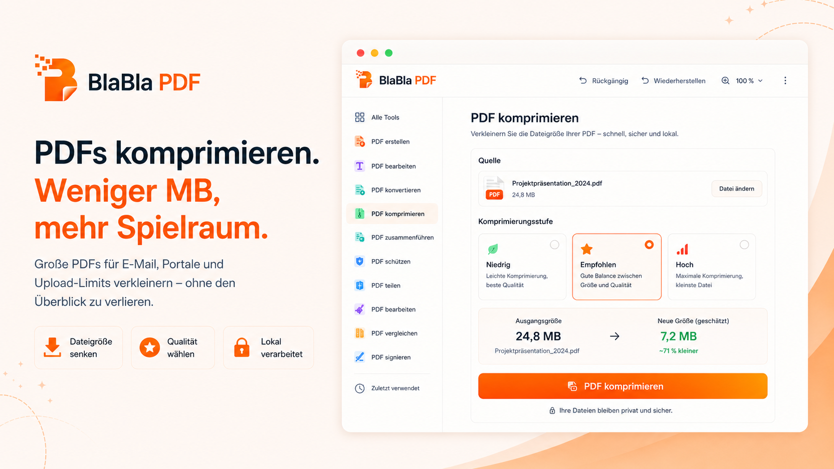 PDF-Dateigroesse wird in BlaBla PDF reduziert