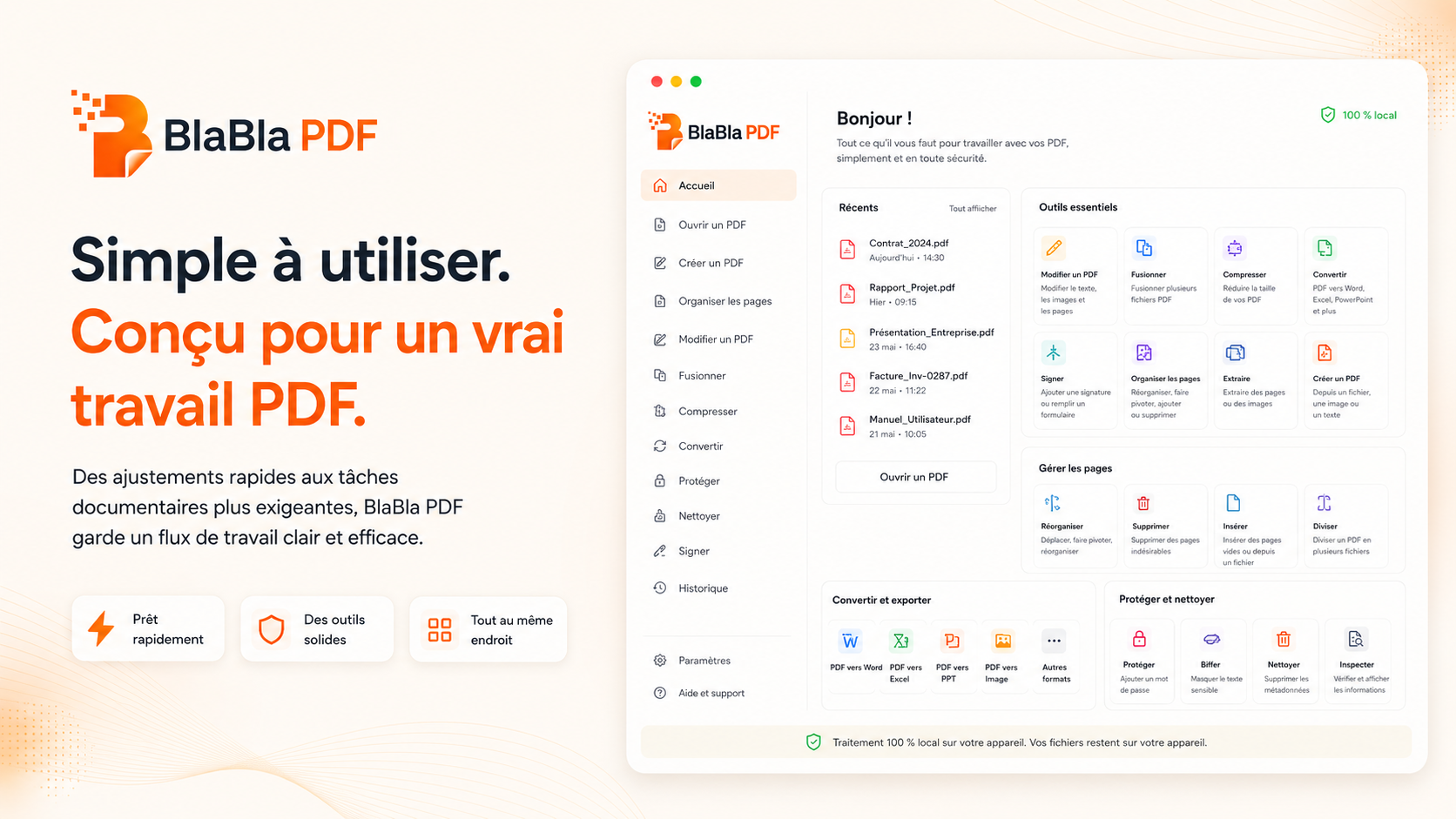 Interface d’extension BlaBla PDF pour un travail PDF simple et avancé