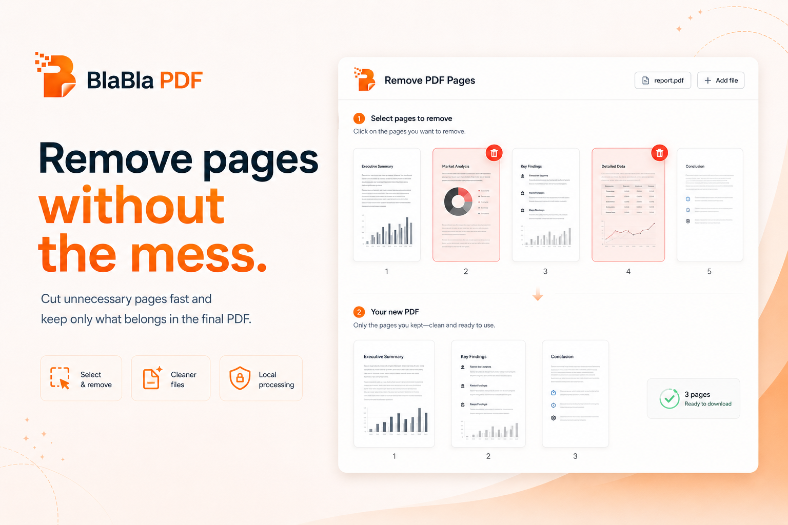 BlaBla PDF removing unwanted pages from a PDF