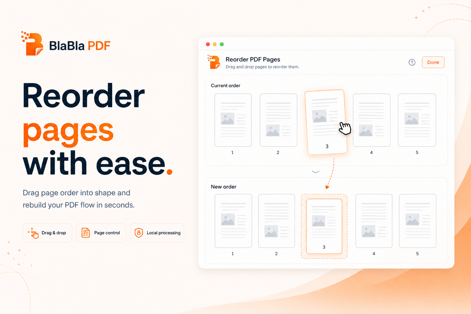 BlaBla PDF reordering PDF pages into the correct order